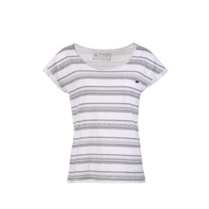 Dámské triko s krátkým rukávem FUNDANGO-Melba-102-white stripe Bílá XL