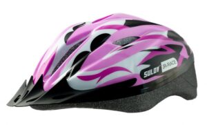 Sulov Jr-race-g růžovo-zelená dětská cyklo helma
