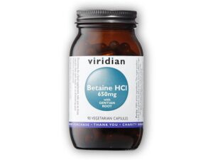 Viridian Betaine HCL 650 mg 90 kapslí