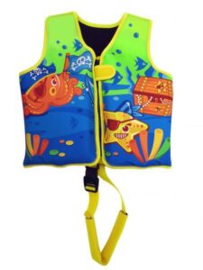 Dětská neoprenová plovací vesta Pirates žlutá 18-30 kg (VÝPRODEJ)